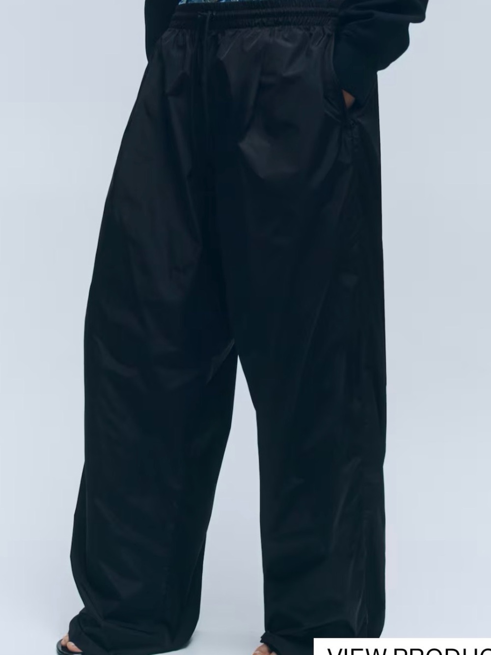WARDROBE.NYC Black Wide-Leg Track Pants